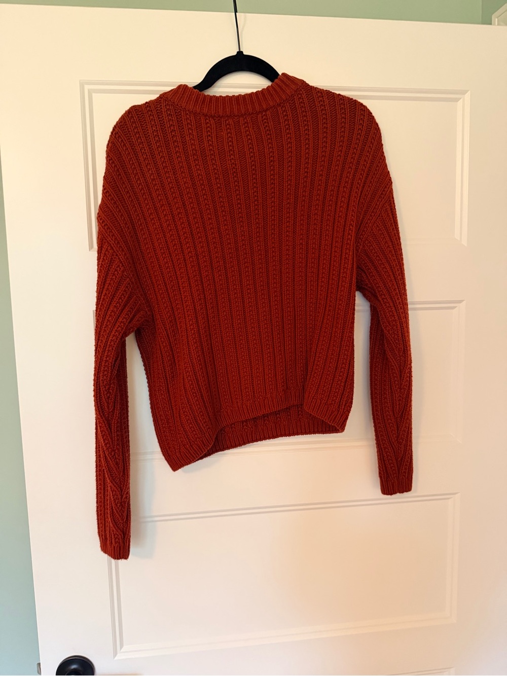 Universal Thread Ribbed Crewneck Sweater - Rust Orange - Picture 3 of 4
